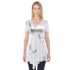 Cute Bunnies Short Sleeve Tunic  by Brittlevirginclothing