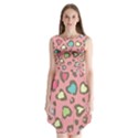 Rainbow leopard styled hearts  Sleeveless Chiffon Dress   View1