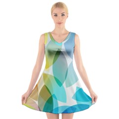 Rainbow Feather V-neck Sleeveless Skater Dress by Brittlevirginclothing