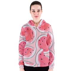 Cute Watermelon Women s Zipper Hoodie by Brittlevirginclothing