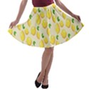 Pattern Template Lemons Yellow A-line Skater Skirt View1