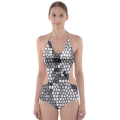 Mosaic Stones Glass Pattern Cut-out One Piece Swimsuit by Nexatart