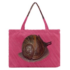 Snail Pink Background Medium Zipper Tote Bag by Nexatart