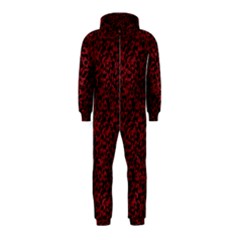 Red Coral Pattern Hooded Jumpsuit (kids) by Valentinaart