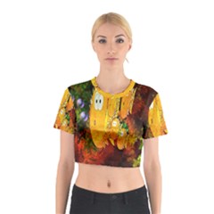 Abstract Fish Artwork Digital Art Cotton Crop Top by Nexatart