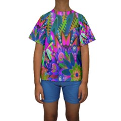 Abstract Digital Art  Kids  Short Sleeve Swimwear by Nexatart