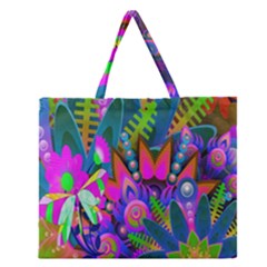 Abstract Digital Art  Zipper Large Tote Bag by Nexatart