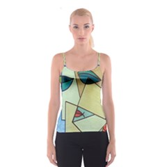 Abstract Art Face Spaghetti Strap Top by Nexatart