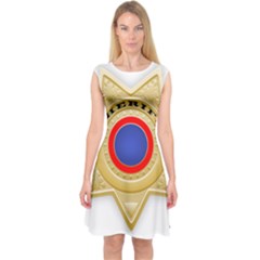 Sheriff S Star Sheriff Star Chief Capsleeve Midi Dress by Nexatart