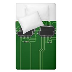 Green Circuit Board Pattern Duvet Cover Double Side (single Size) by Nexatart