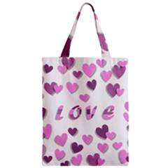 Love Valentine S Day 3d Fabric Zipper Classic Tote Bag by Nexatart