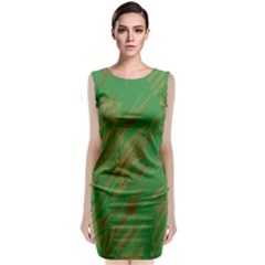 Brown Green Texture     Classic Sleeveless Midi Dress by LalyLauraFLM