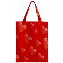 Red Hearts Zipper Classic Tote Bag by Nexatart