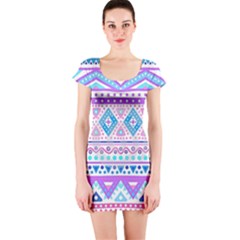 Tribal Pastel Hipster  Short Sleeve Bodycon Dress by Brittlevirginclothing