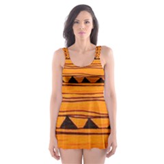 Warm Tribal Skater Dress Swimsuit by Brittlevirginclothing