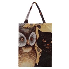 Owl And Black Cat Classic Tote Bag by Nexatart