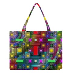 Art Rectangles Abstract Modern Art Medium Tote Bag by Nexatart