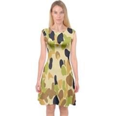 Army Camouflage Pattern Capsleeve Midi Dress by Nexatart