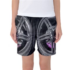 Bord Edge Wheel Tire Black Car Women s Basketball Shorts by Nexatart