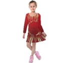 Christmas Greeting Card Star Kids  Long Sleeve Velvet Dress View1