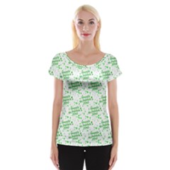 Saint Patrick Motif Pattern Women s Cap Sleeve Top by dflcprintsclothing