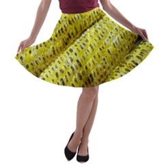 Corn Grilled Corn Cob Maize Cob A-line Skater Skirt by Nexatart