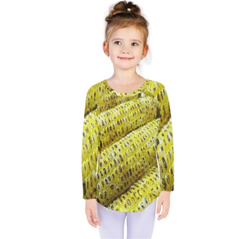 Corn Grilled Corn Cob Maize Cob Kids  Long Sleeve Tee by Nexatart