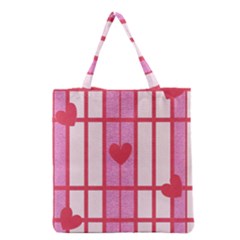 Fabric Magenta Texture Textile Love Hearth Grocery Tote Bag by Nexatart