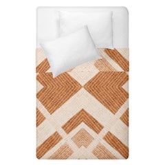 Fabric Textile Tan Beige Geometric Duvet Cover Double Side (single Size) by Nexatart