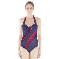 Fractal Art Digital Art Halter Swimsuit by Nexatart