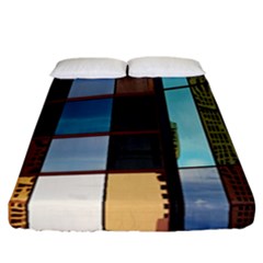 Glass Facade Colorful Architecture Fitted Sheet (california King Size) by Nexatart