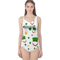 St  Patrick s Day Pattern One Piece Swimsuit by Valentinaart