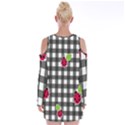 Ladybugs plaid pattern Velvet Long Sleeve Shoulder Cutout Dress View2