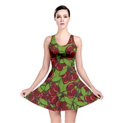 Cherry Jammy Pattern Reversible Skater Dress by Valentinaart