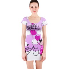 Pink Daydream  Short Sleeve Bodycon Dress by Valentinaart