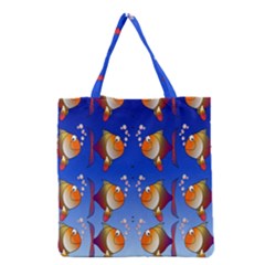 Illustration Fish Pattern Grocery Tote Bag by Nexatart