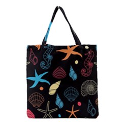 Seahorse Starfish Seashell Shell Grocery Tote Bag by Nexatart