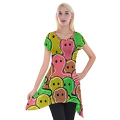 Sweet Dessert Food Gingerbread Men Short Sleeve Side Drop Tunic by Nexatart