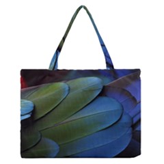 Feather Parrot Colorful Metalic Medium Zipper Tote Bag by Amaryn4rt