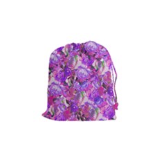 Flowers Abstract Digital Art Drawstring Pouches (small)  by Amaryn4rt