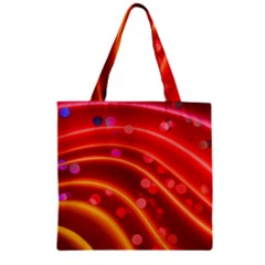 Bokeh Lines Wave Points Swing Zipper Grocery Tote Bag by Amaryn4rt