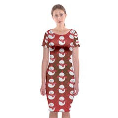 Card Cartoon Christmas Cold Classic Short Sleeve Midi Dress by Amaryn4rt