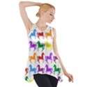 Colorful Horse Background Wallpaper Side Drop Tank Tunic View1