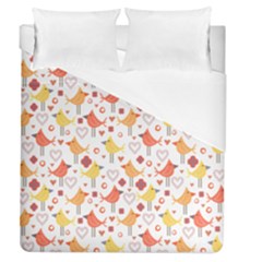 Animal Pattern Happy Birds Seamless Pattern Duvet Cover (queen Size) by Amaryn4rt