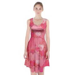 Hearts Pink Background Racerback Midi Dress by Amaryn4rt