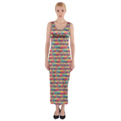 Background Abstract Colorful Fitted Maxi Dress by Amaryn4rt