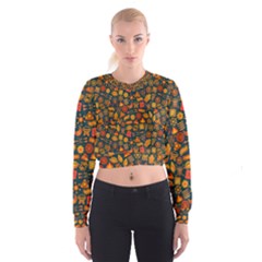 Pattern Background Ethnic Tribal Women s Cropped Sweatshirt by Amaryn4rt