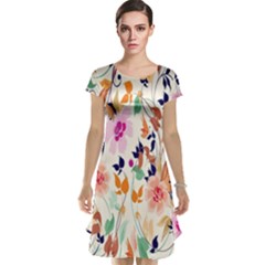 Vector Floral Art Cap Sleeve Nightdress by Amaryn4rt