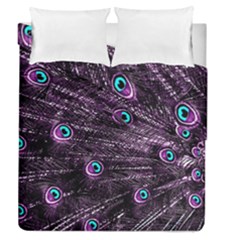 Bird Color Purple Passion Peacock Beautiful Duvet Cover Double Side (queen Size) by Amaryn4rt