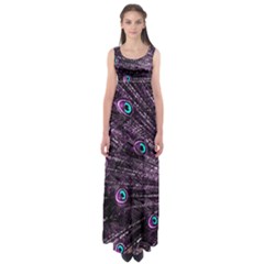 Bird Color Purple Passion Peacock Beautiful Empire Waist Maxi Dress by Amaryn4rt